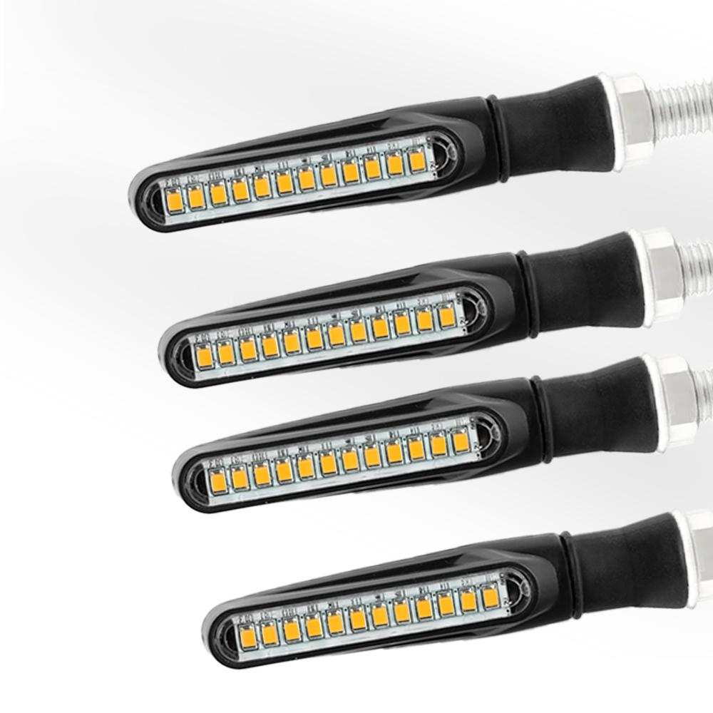 

4Pcs Motorcycle Flash Flowing Turn Signal Light High Brightness CSP 2835 SMD Motorcycle Turn Signal Warning Lamp 12V Universal