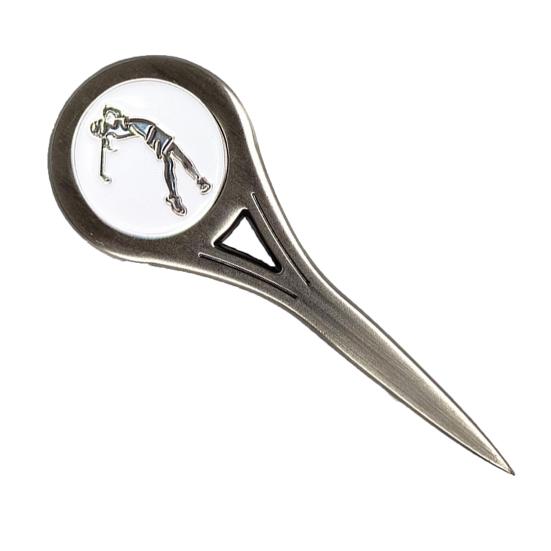 Divot Tool Ergonomic Design Golf Training Aids Single-tooth Golfing Pitch Repair Ball Marker