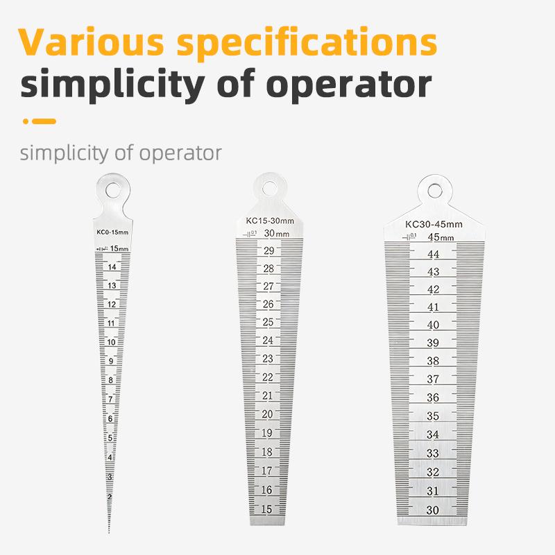 Taper Gauge Feeler 1-15mm Stainless Steel Gap Hole Measuring Tool Thickness Gauge Measuring Probes Aperture Measurement Tool