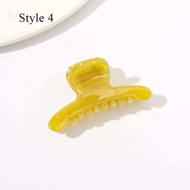 4.3cm Jelly Color Mini Hair Claws Crab Hair Clips Women Acrylic Geometric Hollow Hair Clips Clamps High Ponytail Holder Hairpins