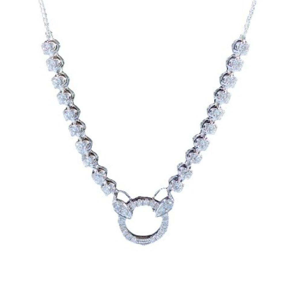 Faux Diamond Necklace Universal Pendant Clasp High Carbon Imported Light Luxury Collar Chain Jewelry For Women