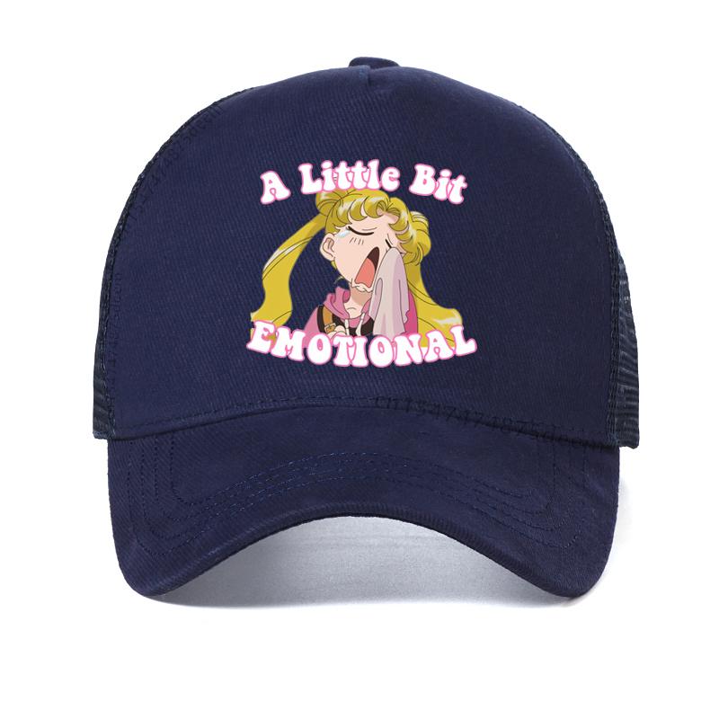 

Woman Funny Sailor Moon baseball cap Harajuku Casual Cartoon Female Ulzzang Women Graphic Ulzzang Japanese Kawaii hat Adjustable темно-синього кольору