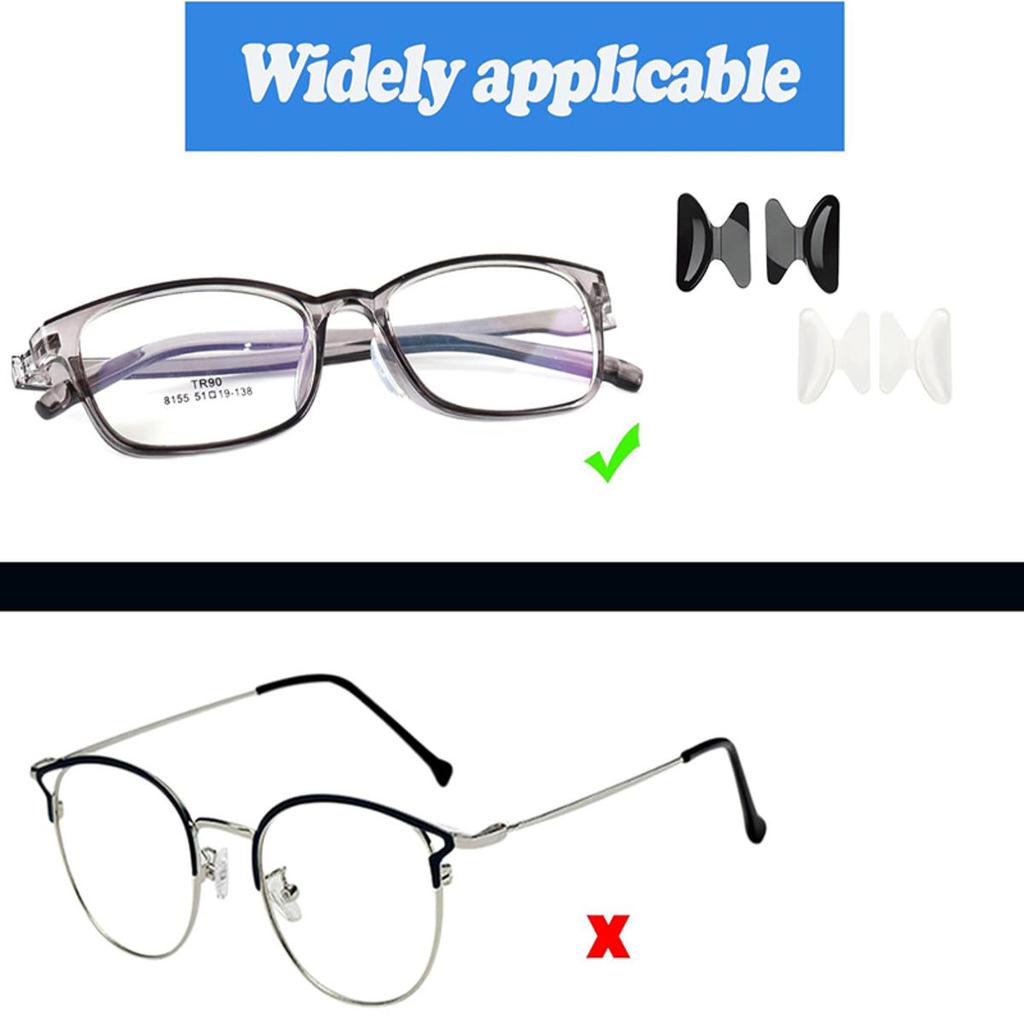 5Pairs Glasses Nose Pads Adhesive Silicone Nose Pads Non-slip Clear Thin Nosepads For Glasses Eyeglasses Sunglasses