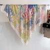 130*130Cm Large Beach Shawl Wraps For Women Luxury Floral Printed Square Scarf Imitation Silk Scarves Bandanas Elegant Hijab
