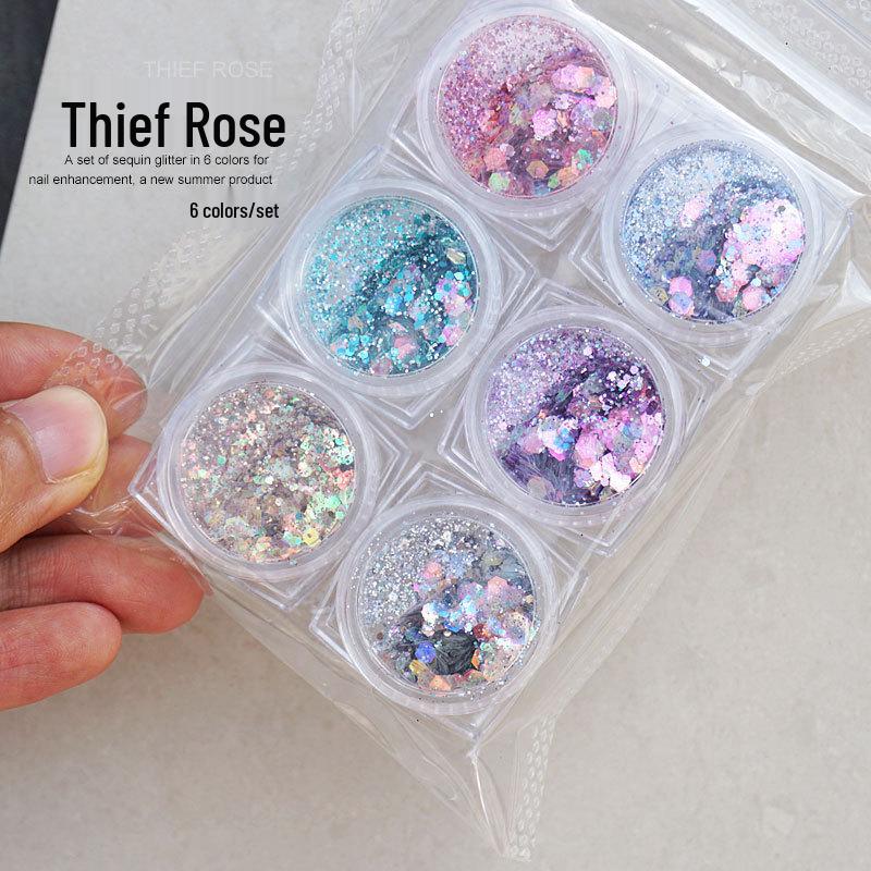 

Summer Trend: Crushed Glass Paper Nail Art with Gradient Laser Glitter