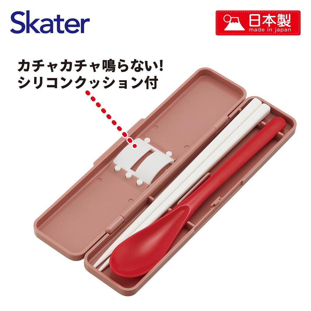 Skater Chopsticks and Spoon Set for Bento Made In Monchhichi Adults, Box, 18cm, Clutchless, Japan, CCS3SA-A