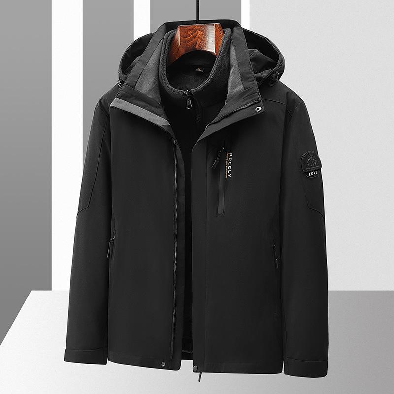 Tuta Assalto Outdoor da Uomo 3-in-1 Staccabile Autunno e Inverno Ciclismo Antivento Impermeabile Giacca Tuta da Sci