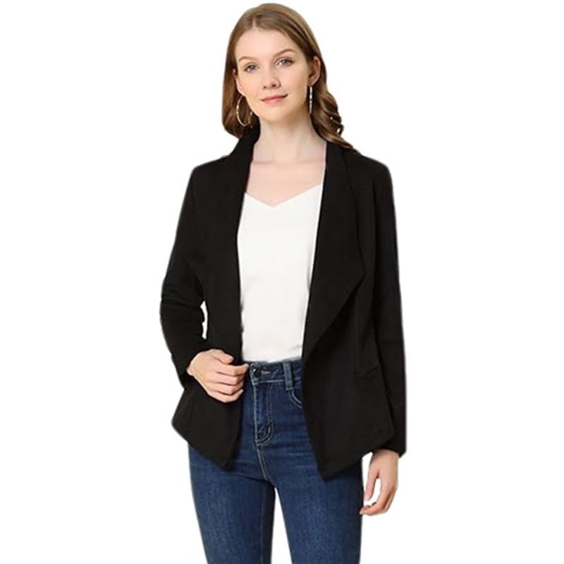 2025 Women's Slim-Fit Faux Suede Turn-Down Collar Long Sleeve Jacket