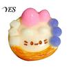 Fake Egg Tart Toy Kitten Squeeze Toy, Stress Relieving Cartoon Healing Ball Soft Stretchy Food Fidget Portable Sensory