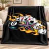8ball Blanket Flannel Blanket Soft Cozy Plush Throw for Sofa Bed Lightweight Home Decoration Outdoor Camping