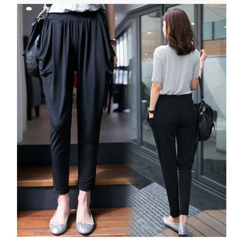 Casual Plus Size Harem Pants For Women With High Waist And Breathable Milk Silk Fabric For Summer Comfort