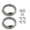 52" Length SS Braided Transmission Cooler Hose Lines For TH350 700R4 TH400