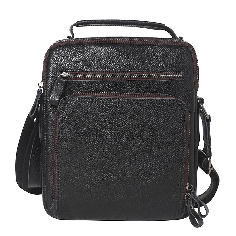 Men's Genuine Leather Crossbody Bag - High-End, Multi-Functional, Single Shoulder, Casual Crazy Horse Cowhide for Commuting