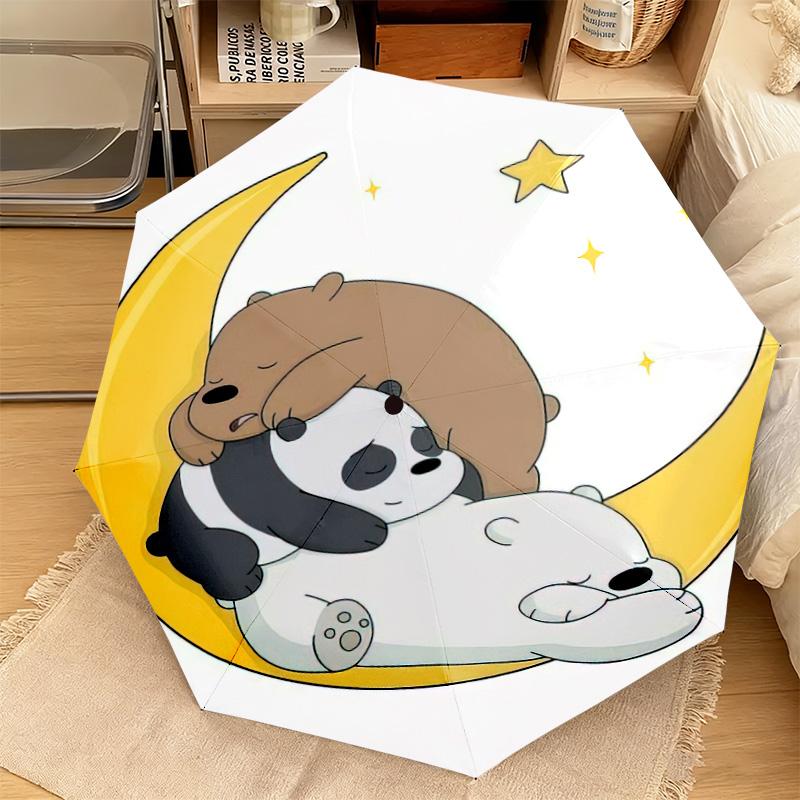 Cartoon Bears Donuts Umbrella Suitable All Seasons Home Travel Outdoor Activities Multi Functional Umbrella Folding Umbrella Suitable For All Seasons