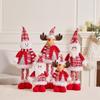 Christmas Snowflake Plush Doll with Retractable Stand - Red & White Snowman, Deer, Bear Ornament