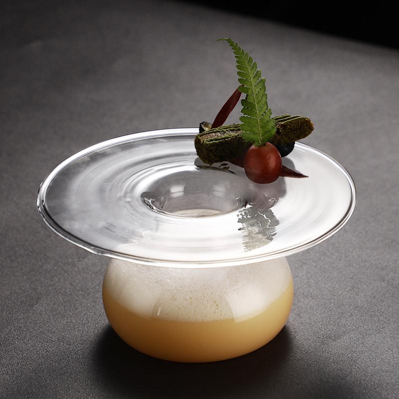 UFO Shaped Creative Cocktail Glasses Restaurant Hotel Molecule Cocktail Glass UFO Dry Ice Art Decorate Dish Sashimi Plate