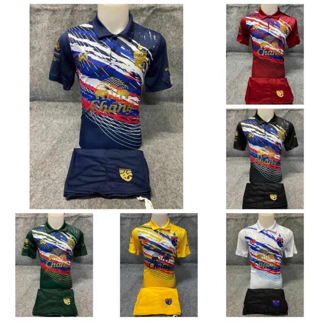 THAILAND Flag Football Fußball Polo Vintage Shirt National Unisex Herren Damen JERSEY Druck Schnelltrocknend Kurzarm Uniform Elefanten Abzeichen Logo