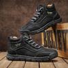 Men's High-top Casual Sneakers Handmade Leather Shoes Plus Size 39-48 Spring & Autumn