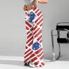 Women's Fashion Loose Drawstring Tight Waist Independence Day Printed Casual Sports Pants Casual Flared Pants