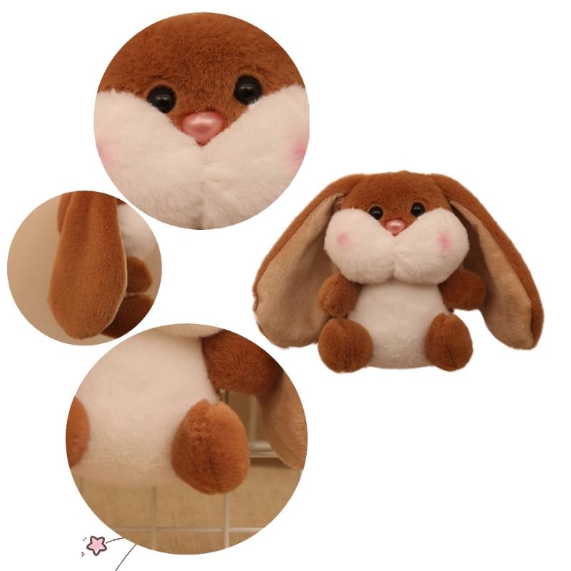 Fashionable Rabbit Shaped Keyring Long Eared Plush Bunnys Bag Pendant Keychain Handbag Accessory for Animal Lovers