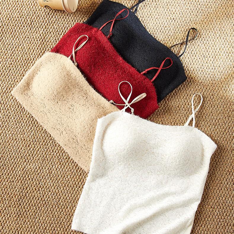 Autumn/Winter Rose Floral Lace Spaghetti Strap Seamless Bandeau Vest