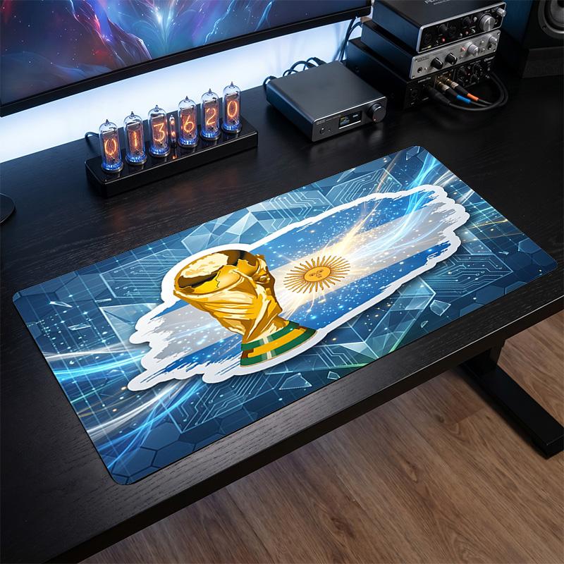 Tappetino Mouse Scudo Calcio Argentina, Tappetino da Scrivania Esteso Antiscivolo in Gomma per Gaming Ufficio Laptop Regalo per Fan