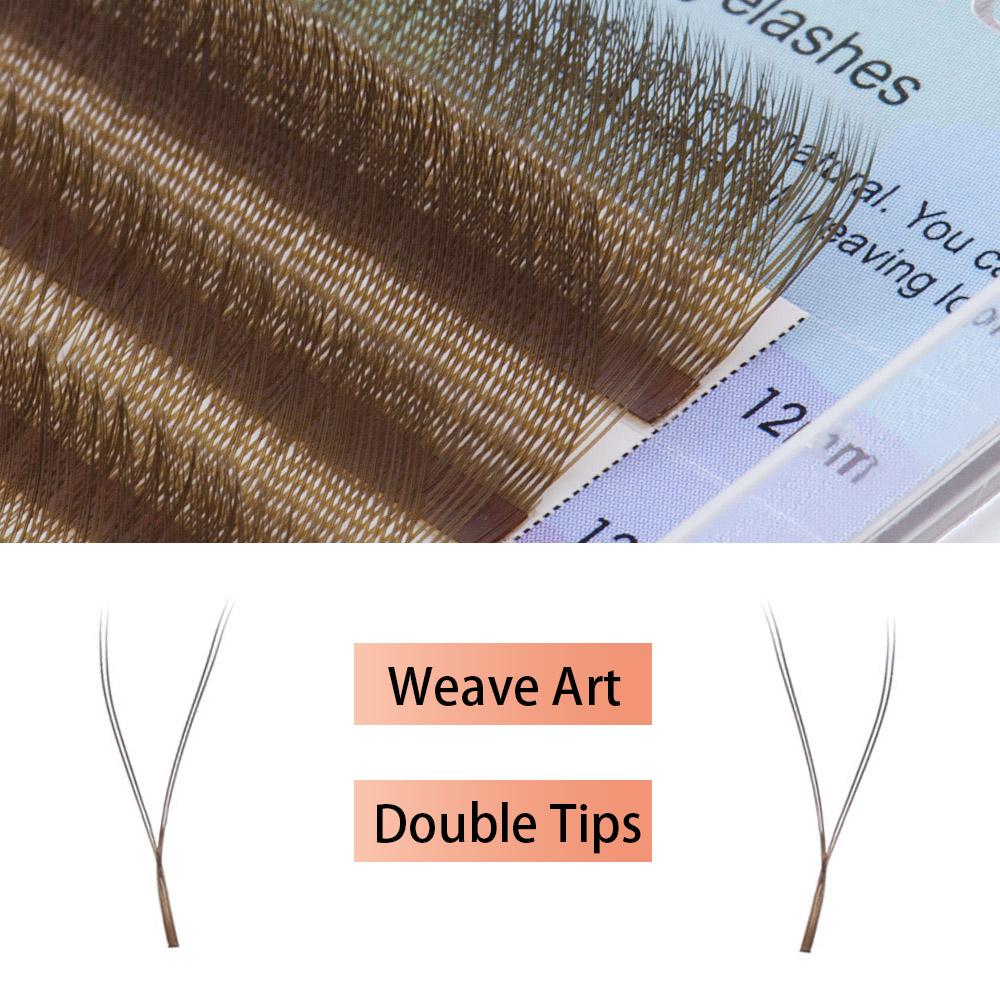Brown YY Shape Eyelash Extension NAGARAKU 12 Lines Brown Color Super Soft Natural Premium Eyelash Extension