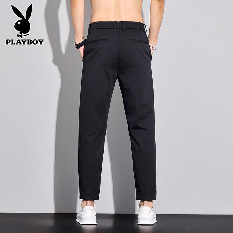 Playboy Men s Summer Slim Straight Casual Cropped Pants 33