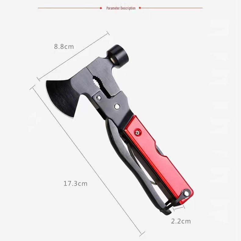 Popular 16-in-1 Multi-functional Car Axe Hammer Emergency Tool for Camping and Outdoors