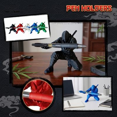 Ninja Figurine Pen Holder Desk Organizer Stationery Storage Container for Office Home School Use