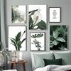 Tropical Plants Palm Leaves White Flower Wall Art Canvas Painting Nordic Posters And Prints Wall Pictures For Living Room Decor