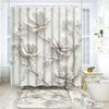 Elegant Bouquet Of Fantastic White Flowers 3D Style Shower Curtain Bathroom Curtain With Bath Rug Carpet Set Floral Home Decor