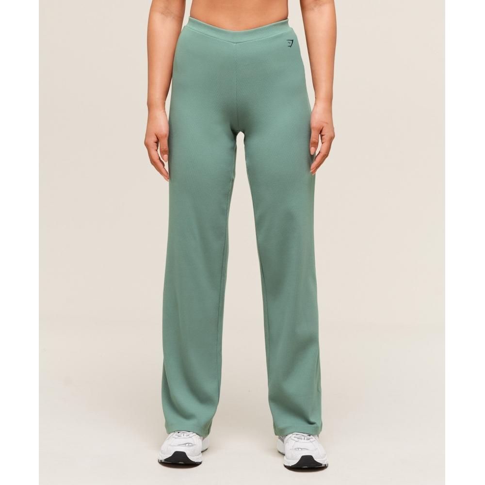 

Gymshark Ribbed Cotton Straight Leg Pants Celeste Blue Heavy Blue B3c8l Uddr XS
