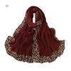 Winter Sexy Leopard Chain Viscose Scarf Wrinkle Pleated Shawls and Wraps Autumn Echarpe Pashmina Bufandas Muslim Sjaal 180*70Cm