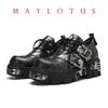 Fashion Fashion Women's For Men Pumps Platform Couple Unisex Ankle Boots Skull Metal Buckle Motorcycle Boots Gothic Style Big Size