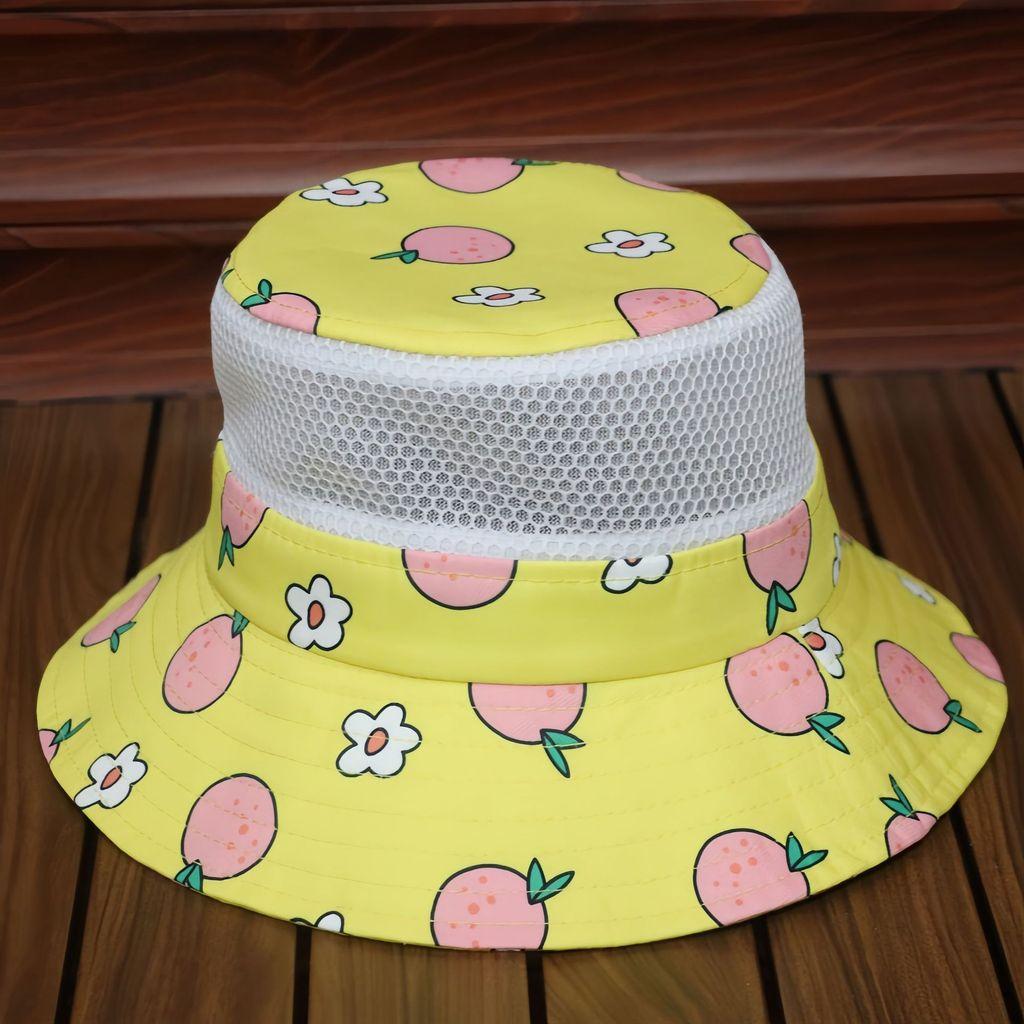 

Childrens Sun Protection Hat With Wide Brim Breathable Cotton Blend Summer Sunshade For Kids жёлтый