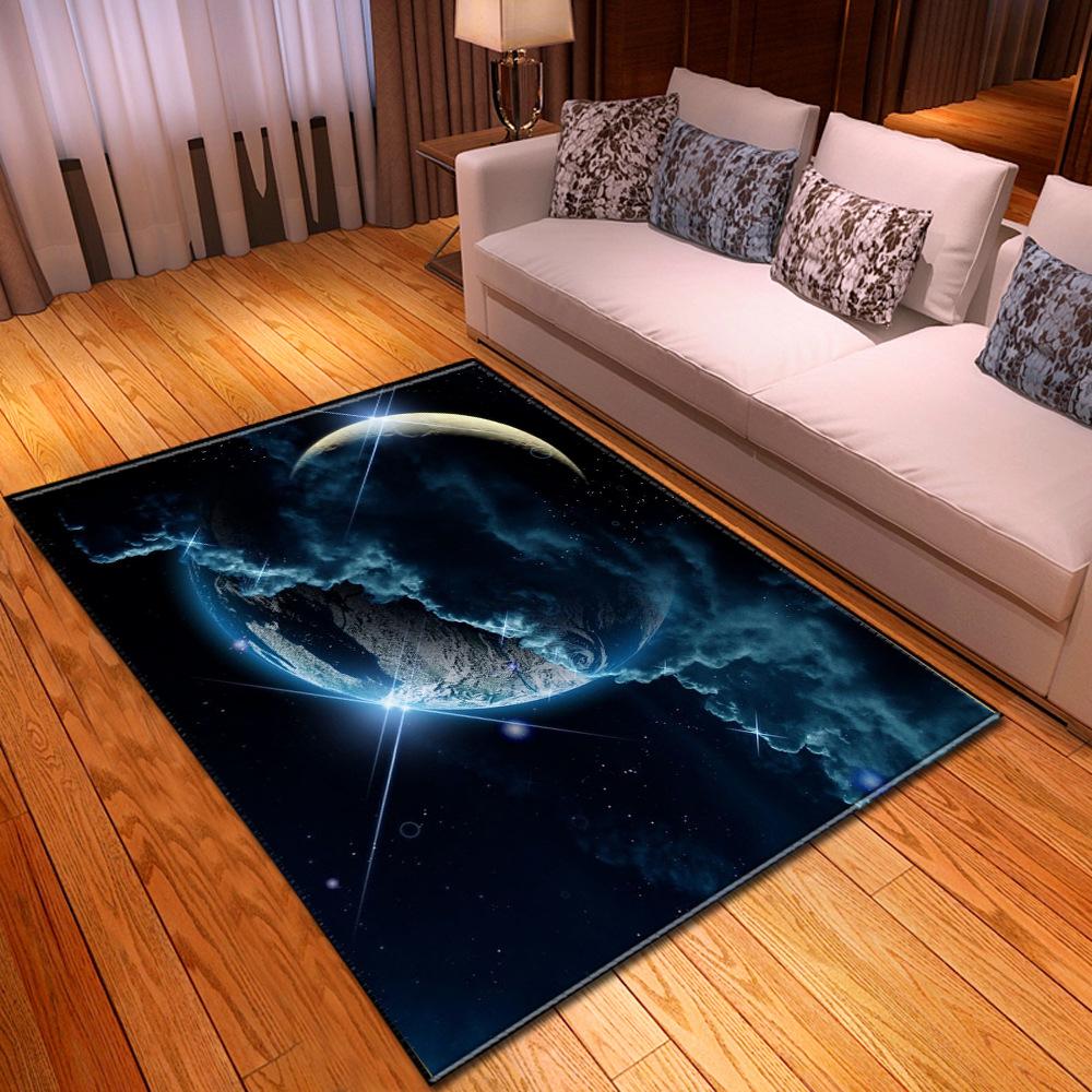 Dywan do salonu Galaxy Cosmiczne planety Dywan ze sterowcem Dywan do sypialni dla chłopców Kosmos Mata do zabawy dla dzieci Miękka pianka z pamięcią Mata podłogowa