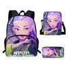 Girls Backpack Primary School Student Backpack Printed Children's Bag Shoulder Bag Pencil Case Three-piece Set