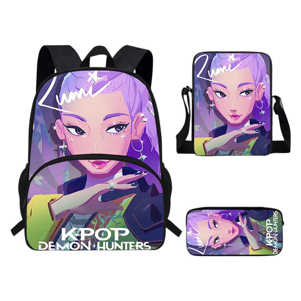 Girls Backpack Primary School Student Backpack Printed Children's Bag Shoulder Bag Pencil Case Three-piece Set