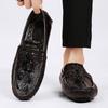 Genuine Leather Men Loafers Fashion Men Casual Shoes Crocodile Pattern Slip On Flats Quality Moccasins Outdoor Driving Footwear