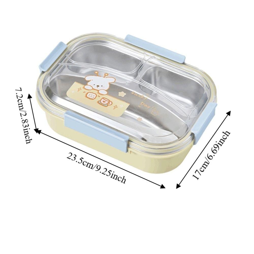 Microwave Safe Cute Lunch Container Food Grade Partitioned Lunch Plate Refrigeration Storage