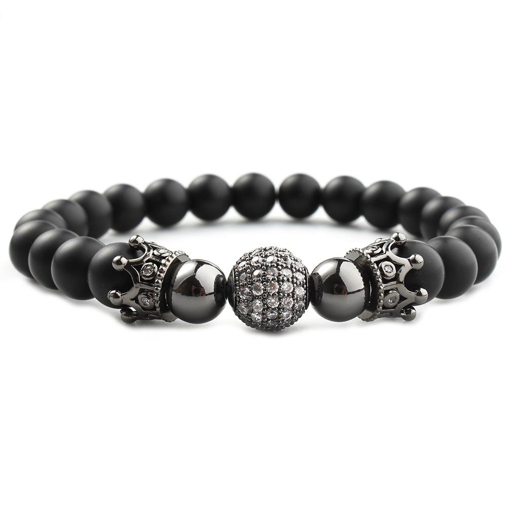 JYL TS Bracelet Beaded  Multi Stone Style Combines Diverse Lucky Energies Black темно небесно-голубого цвета-цвета