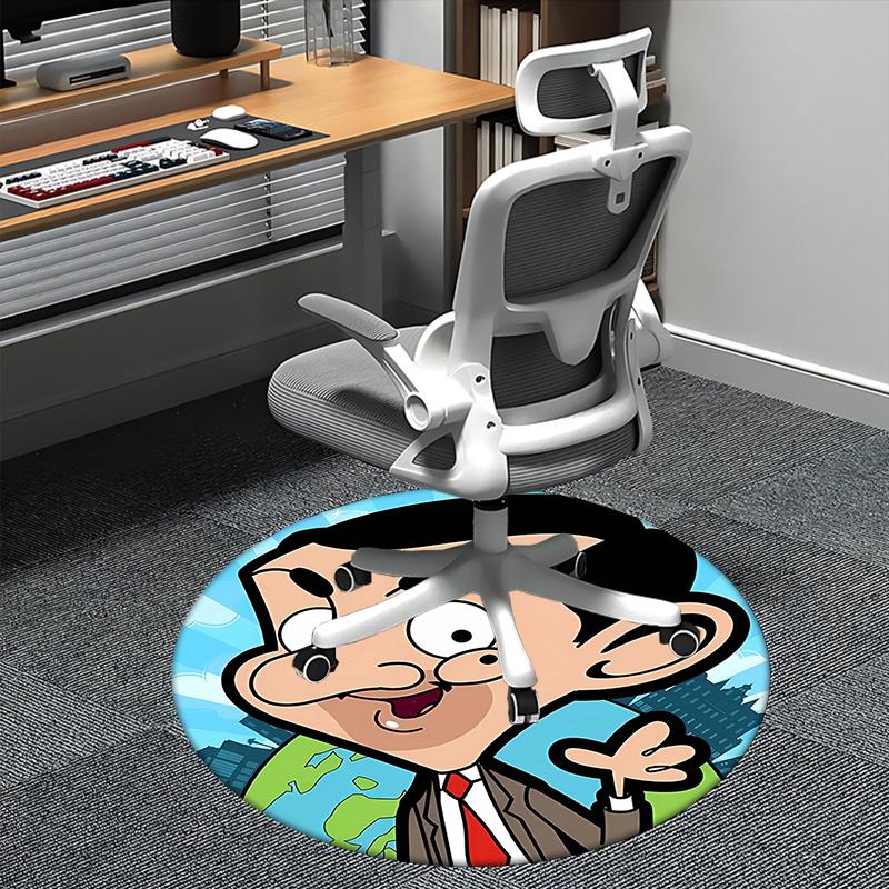 

Mr. Bean, Chair mat Round Rug Office carpet, Machine Washable, Non slip, Suitable for Living Rooms, Bedrooms 80cm
