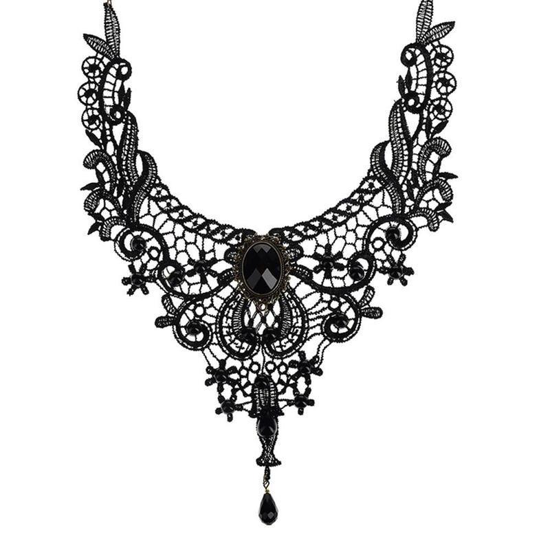 Fashion Necklace Retro Handmade Gothic Necklace Retro Lace Necklace Necklace Necklace Bib Collection Jewelry Chain