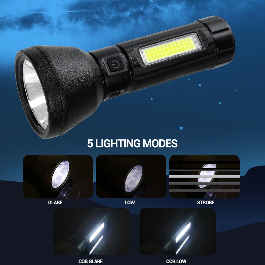 Mini Torch LED Rechargeable Flashlight Portable USB Charging Flashlight Outdoor Camping Waterproof Long Range Fishing Lantern