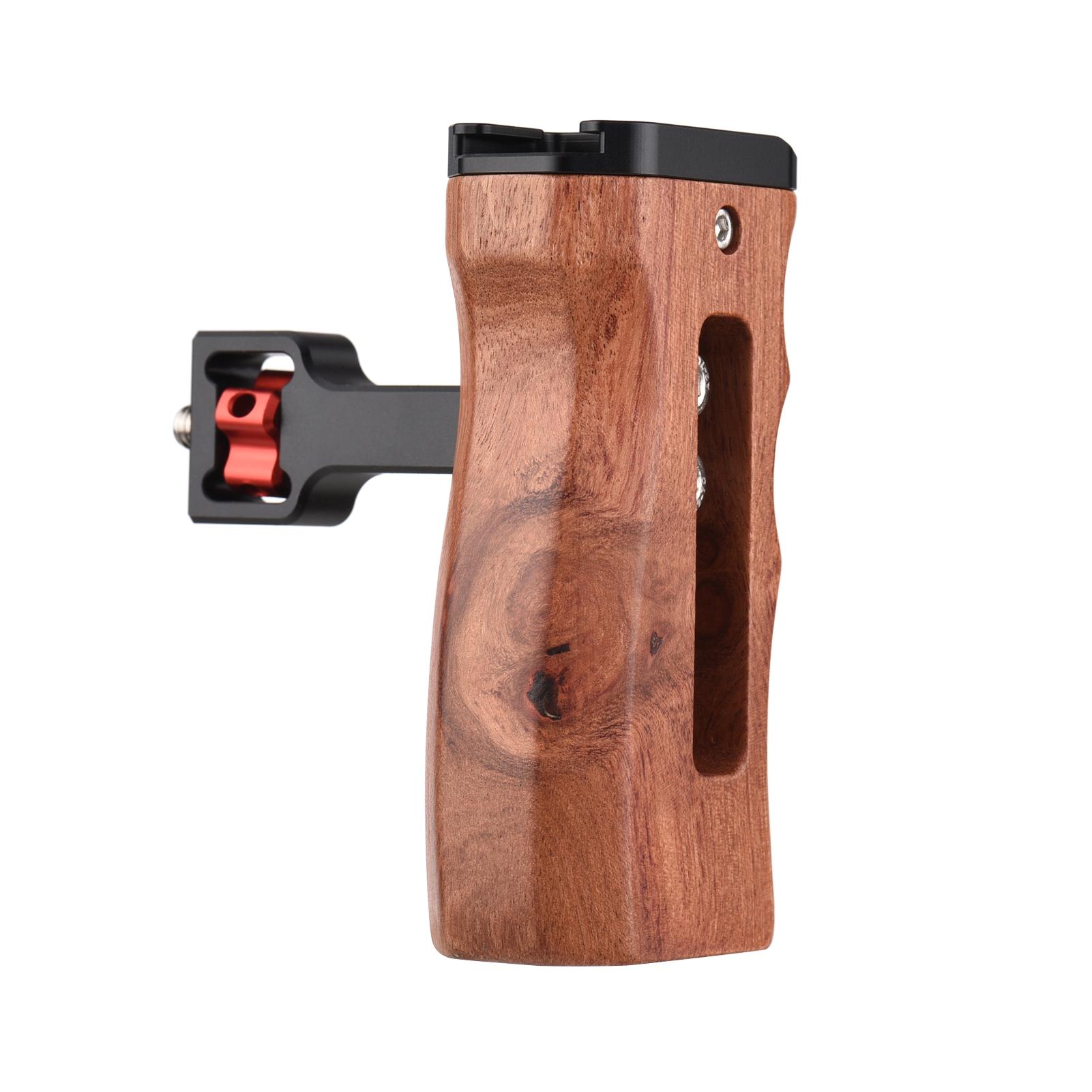 

Регулируемая деревянная рукоятка-клетка для камеры, левая/правая боковая рукоятка, крепление типа винта 1/4 дюйма с креплением «холодный башмак», мини чёрный