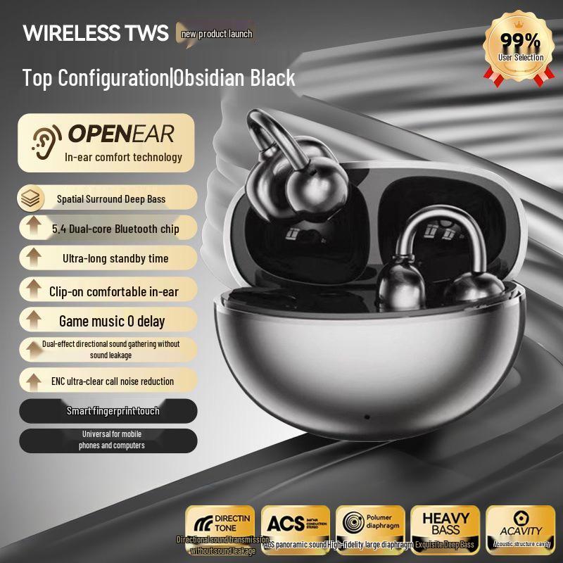 

Voice of Berlin GTS5 Bluetooth Ear Clip Wireless Headphones: Sports Noise Cancelling with Extended Battery Life