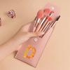8Pcs Pink Makeup Brushes Set Professional Eyeshadow Brushes With Portable Case For Travel Engrave Image Pattern