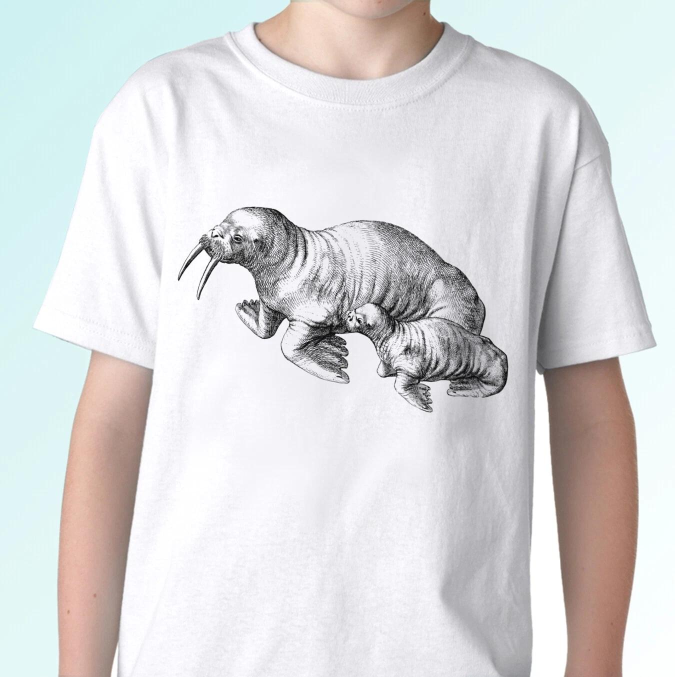 

Walrus kids boys T-Shirt seas tee design seal top sea lion gift s s kids baby size 100