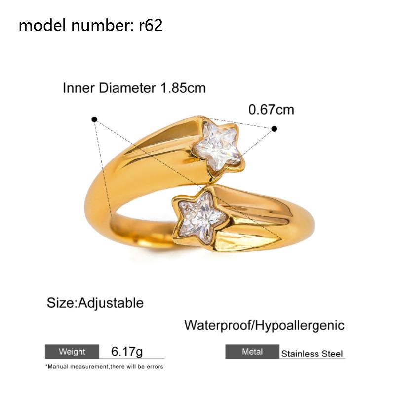 Fashion Simple Stainless Steel Rings For Women Gold Color Smooth Geometric Open Rings Arc Rings Diamonds Jewellery Ring Gift